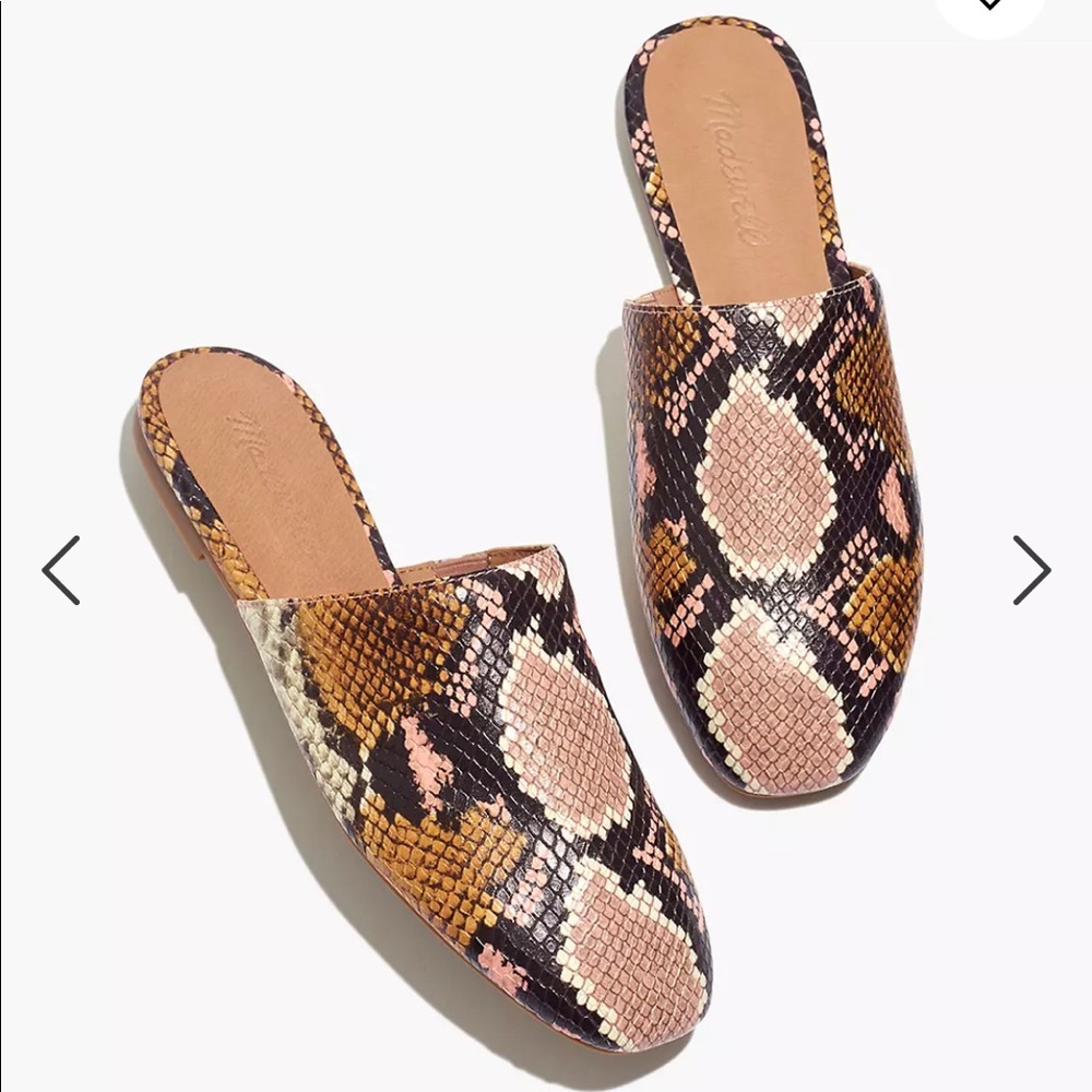 New! Madewell Mules in Snakeskin
